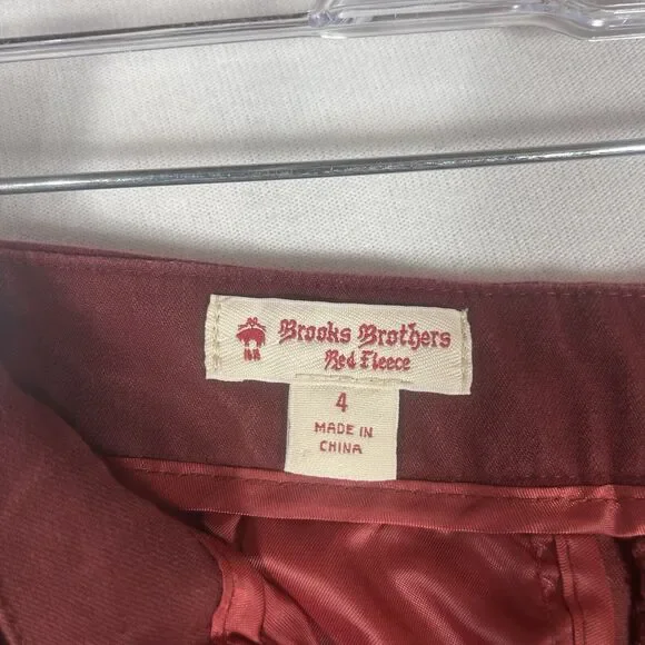 Brooks Brothers Red Fleece Trouser Pants Womens 4 Side Zip High Rise Dress Work - Picture 3 of 14